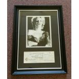 CINEMA, signed personal cheque by Marilyn Monroe, 10th Nov 1960, to May Reis (Monroe's secretary),