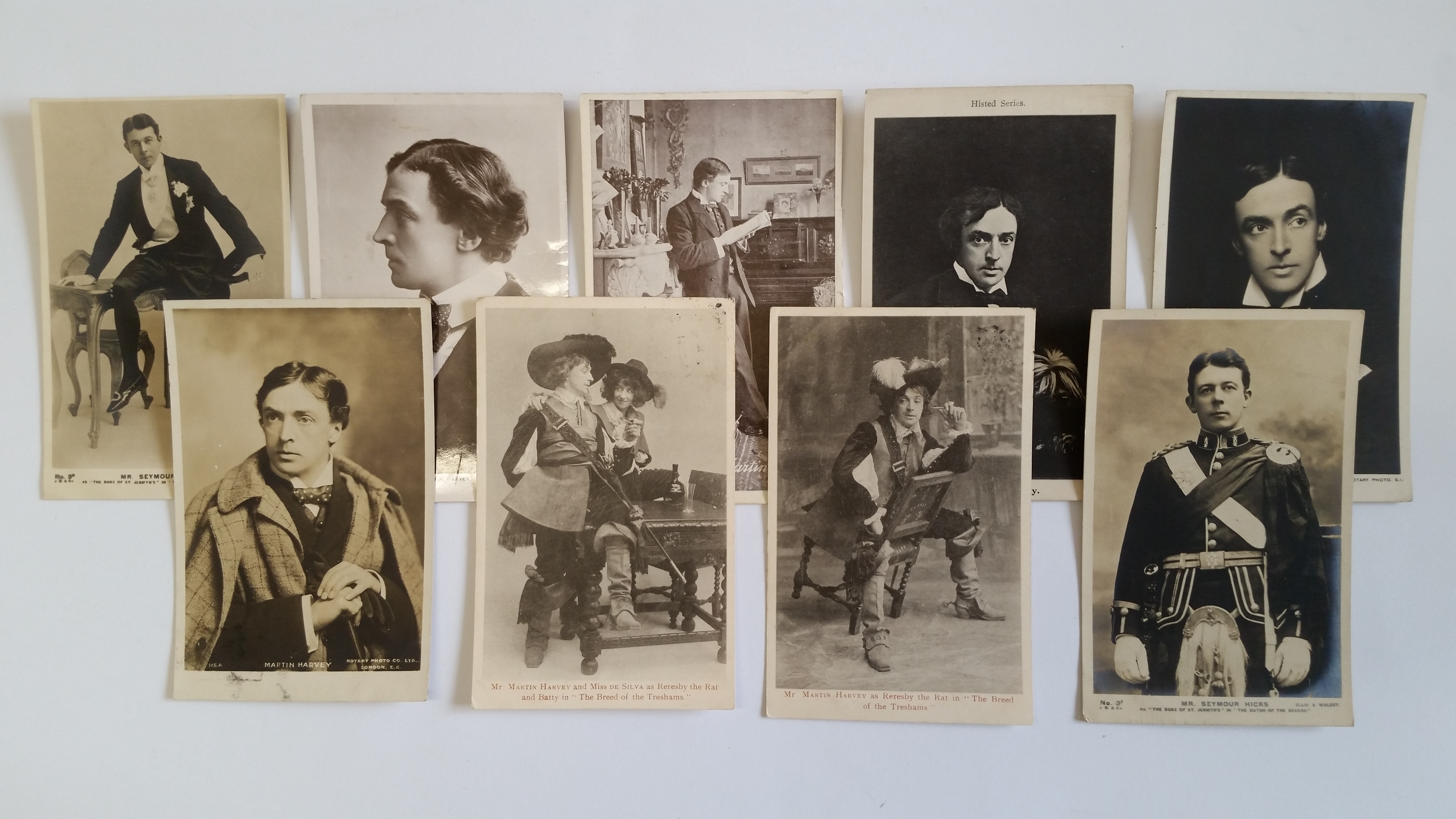 ENTERTAINMENT, postcards, actors, inc. many Martin Harvey, Seymour Hicks, John Hare, Sydney