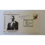 CRICKET, signed commemorative cover by Sir Don Bradman, celebrating 75th Anniversary of his birth,