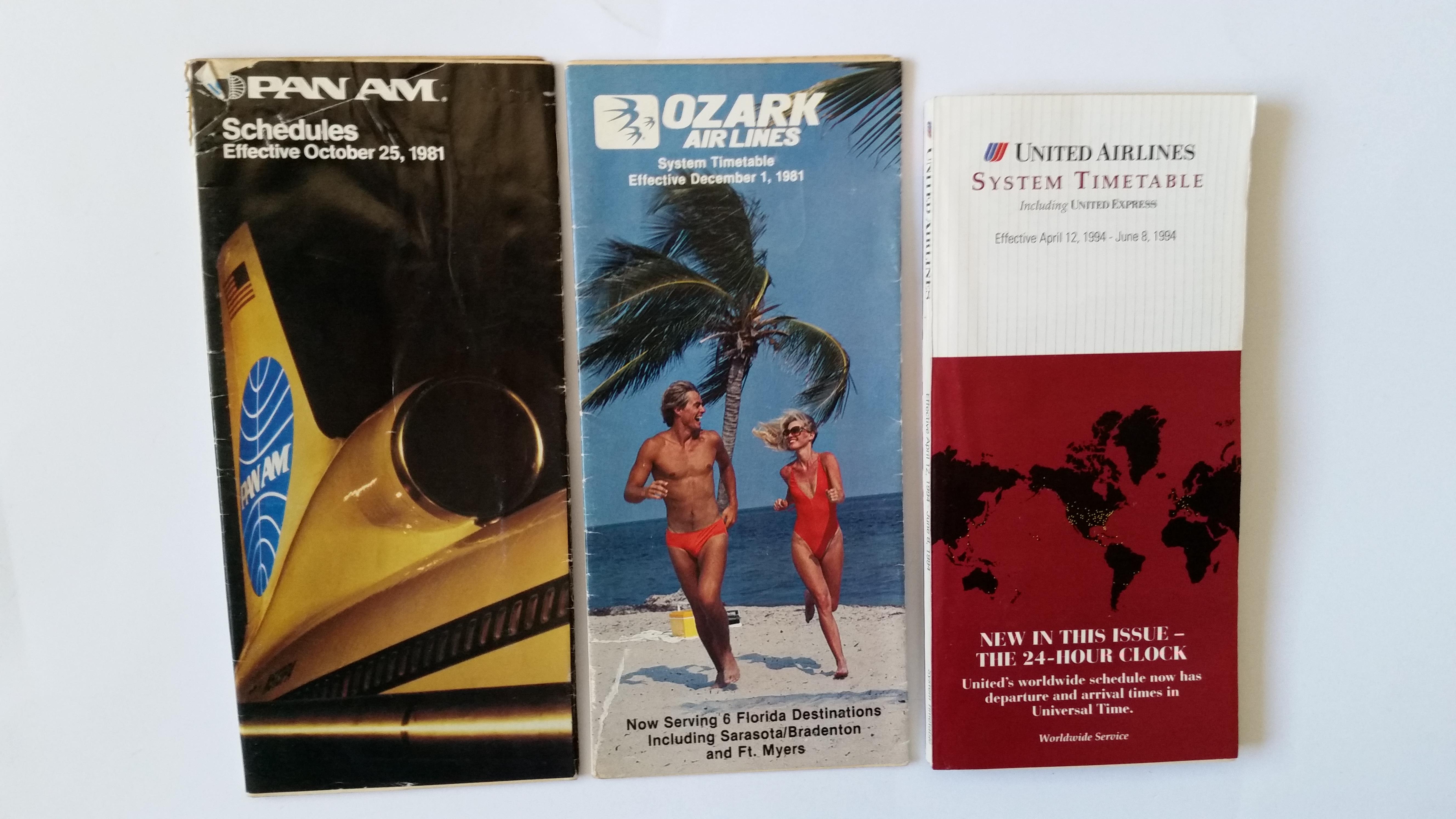 AVIATION, timetables, USA & world airlines, some defunct companies, VG to EX, 152* - Image 4 of 7