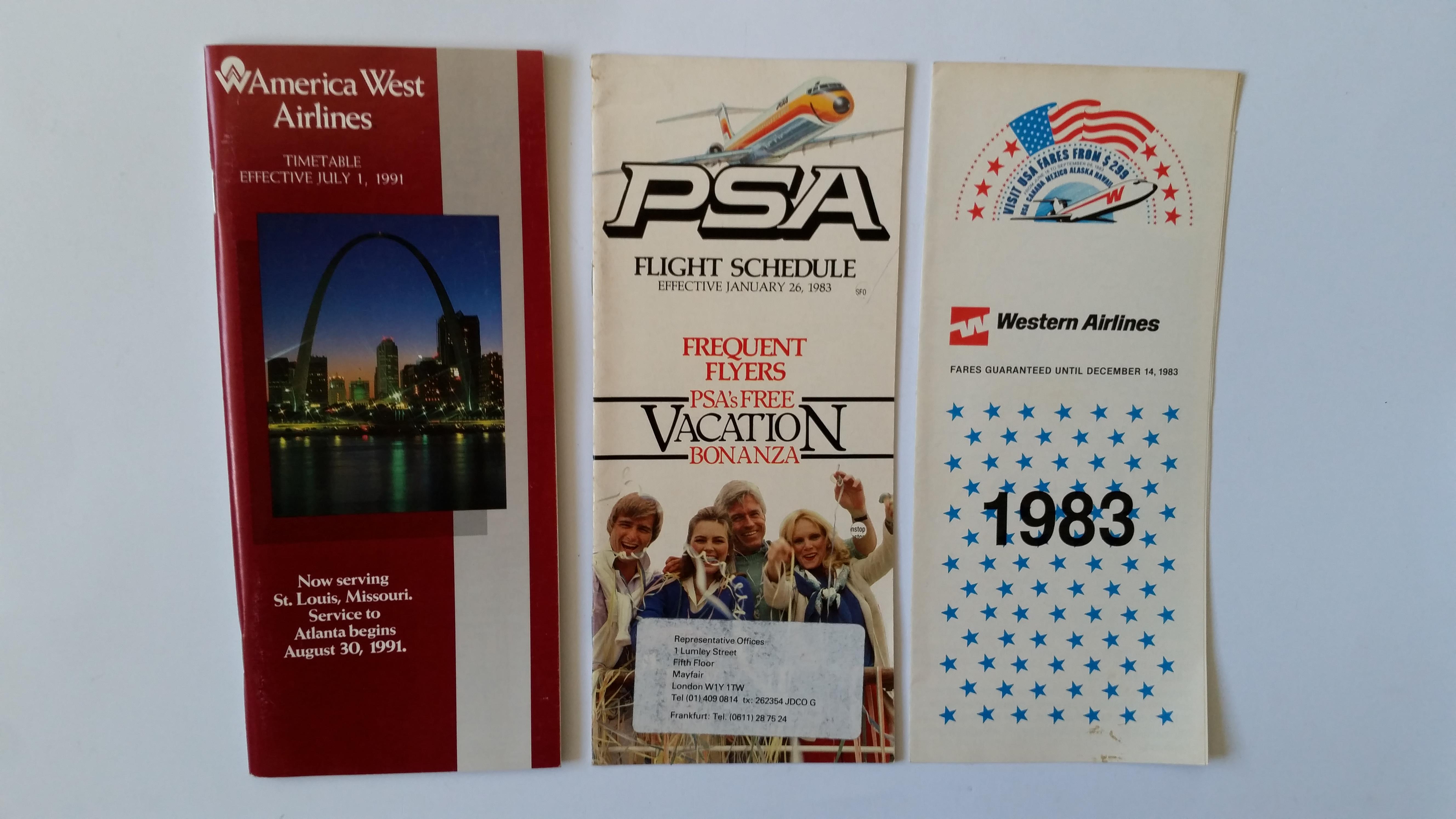 AVIATION, timetables, USA & world airlines, some defunct companies, VG to EX, 152* - Image 5 of 7
