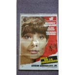 CINEMA, poster for Wait until Dark, showing large portrait of Audrey Hepburn, Spansh language