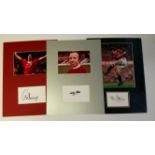 FOOTBALL, Manchester United, signed blank cards, inc. Nobby Stiles, Phil Neville, Brian Robson,