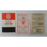 FOOTBALL, Wales v Ireland, programmes, inc. 1946, 1950, 1958, discolouration to cover (1), folded