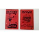 FOOTBALL, Brentford home programmes, inc. v Huddersfield 1935/36, Middlesborough 1938/39, loose