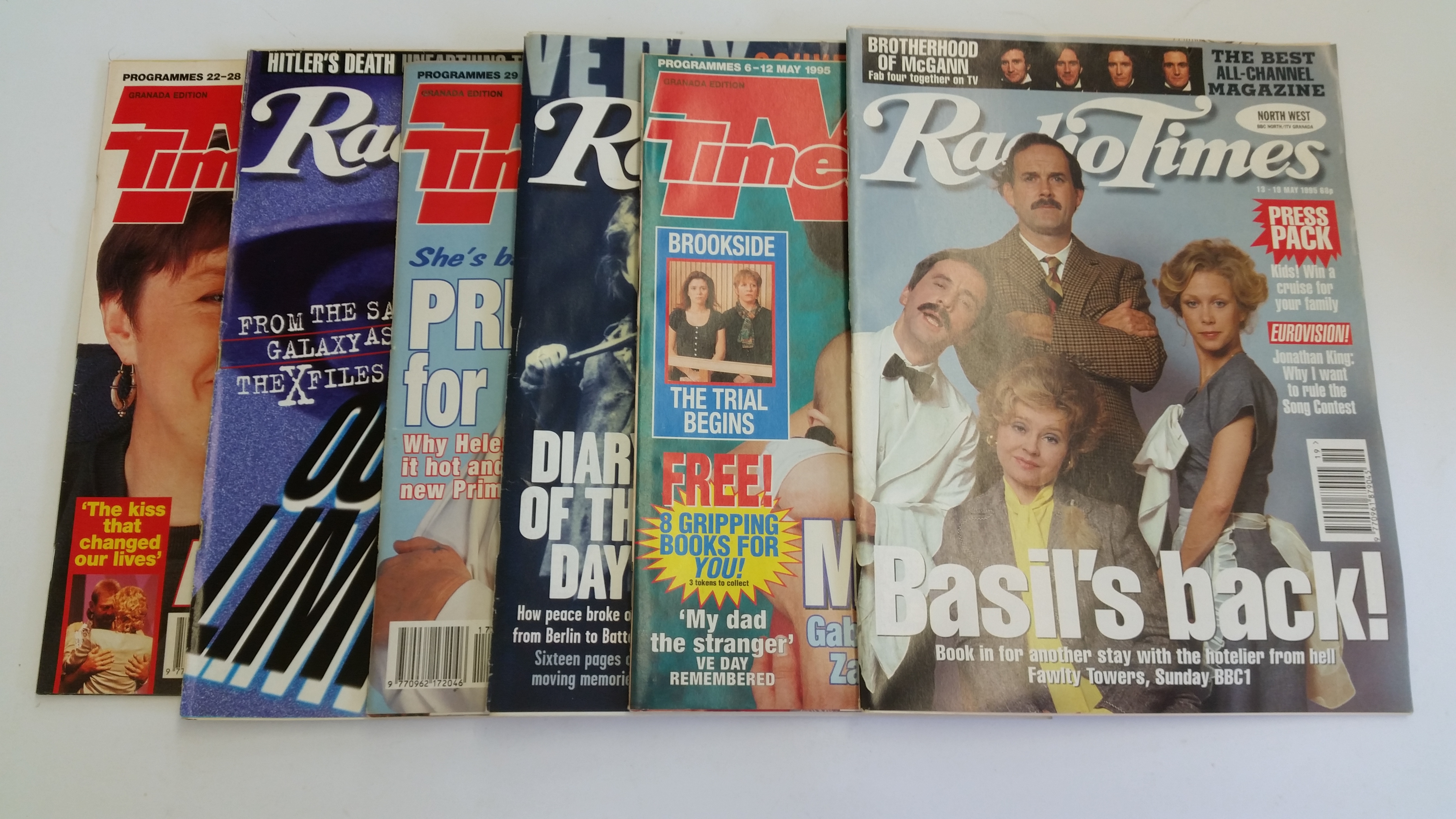 TELEVISION, magazines, TV Times & Radio Times, 1995, believed to be a complete year, EX, 104*
