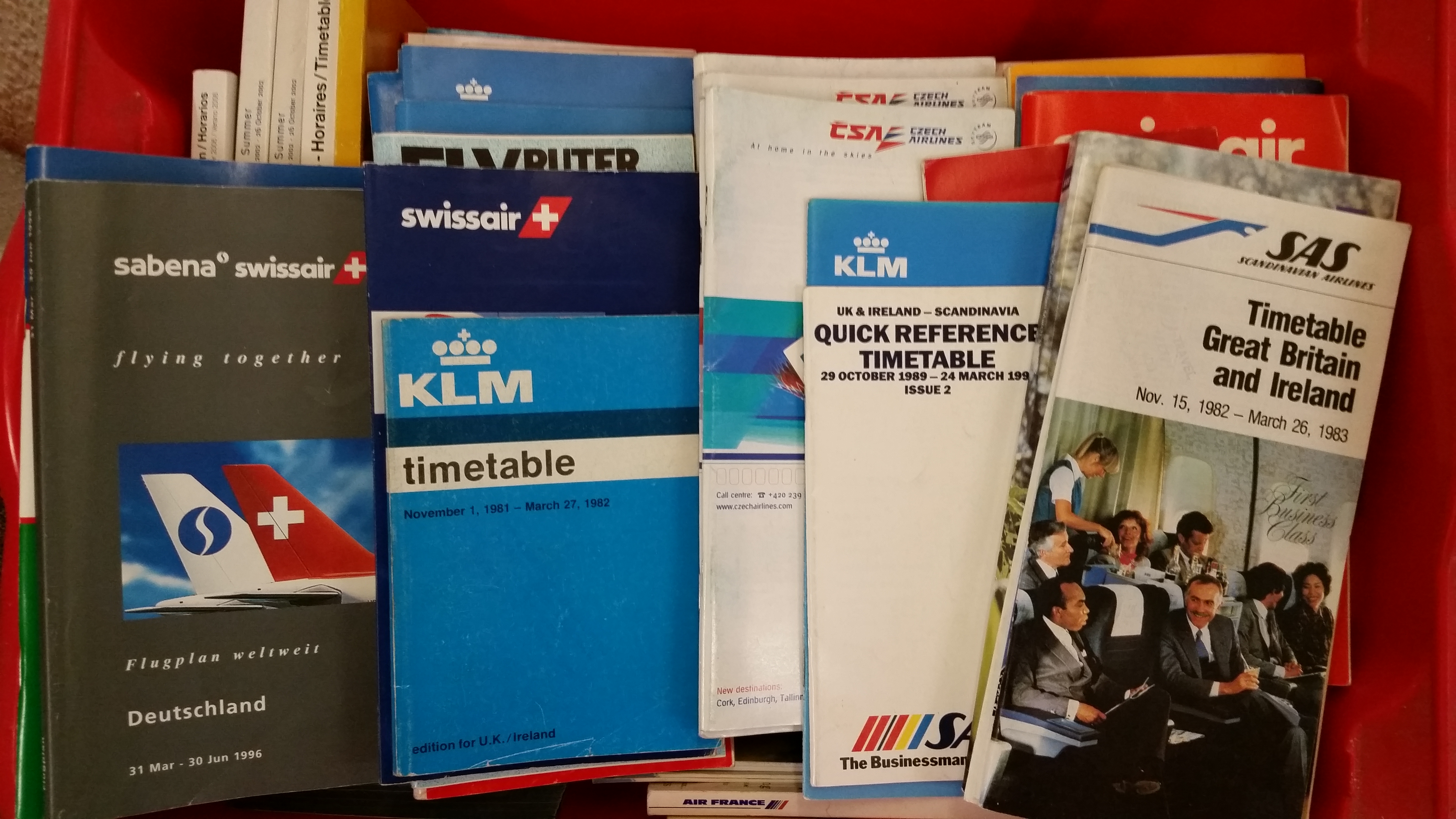 AVIATION, European timetables, many defunct airlines, VG to EX, 171*