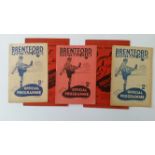 FOOTBALL, Brentford home programmes, 1940s, inc. Grimsby Town, Leicester City, Sheffield United,