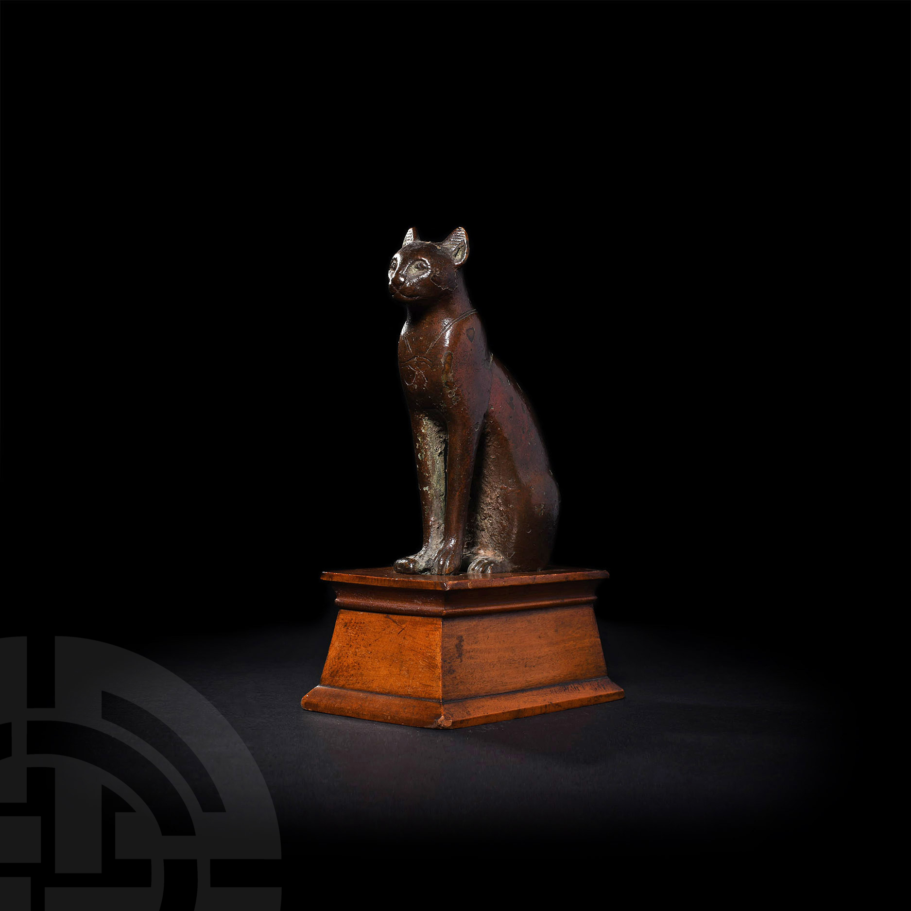 'The Miller' Egyptian Bronze Seated Cat