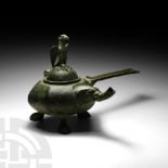 Roman Lamp with Elephant Spout and Eagle Lid
