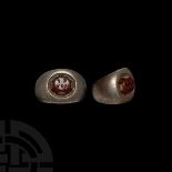 Roman Silver Signet Ring with Gemstone for Ermos