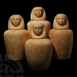 Egyptian Human-Headed Canopic Jar Set