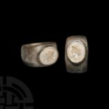 Roman Silver Ring with Portrait Gemstone