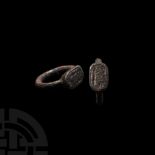 Neo-Babylonian Silver Ring with King and Offerant