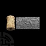 Western Asiatic Cylinder Seal with Contest Scene
