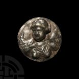 Roman Silver Phalera with Bust of Diana