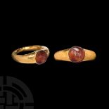 Roman Gold Ring with Bull Gemstone