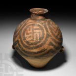 Chinese Neolithic Painted Vessel with Swastikas