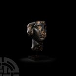 Egyptian Basalt Head of a Woman