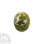 Greek Inscribed Gemstone with Seated Harpokrates