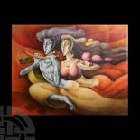 Flying Radha Krishna by Ramesh Pachpande