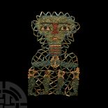 Egyptian Beaded Mummy Face Mask with Sons of Horus