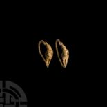 Greek Gold Earrings with Eros