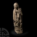 Large French Medieval Mary Magdalene Stone Carving