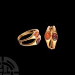 Roman Gold Double Bezel Gemstones
