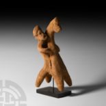 Archaic Greek Terracotta Horse and Warrior Rider Figurine