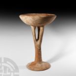 Large Amlash Chalice with Cage Foot