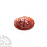 Roman Gemstone with God Being Crowned by Victory