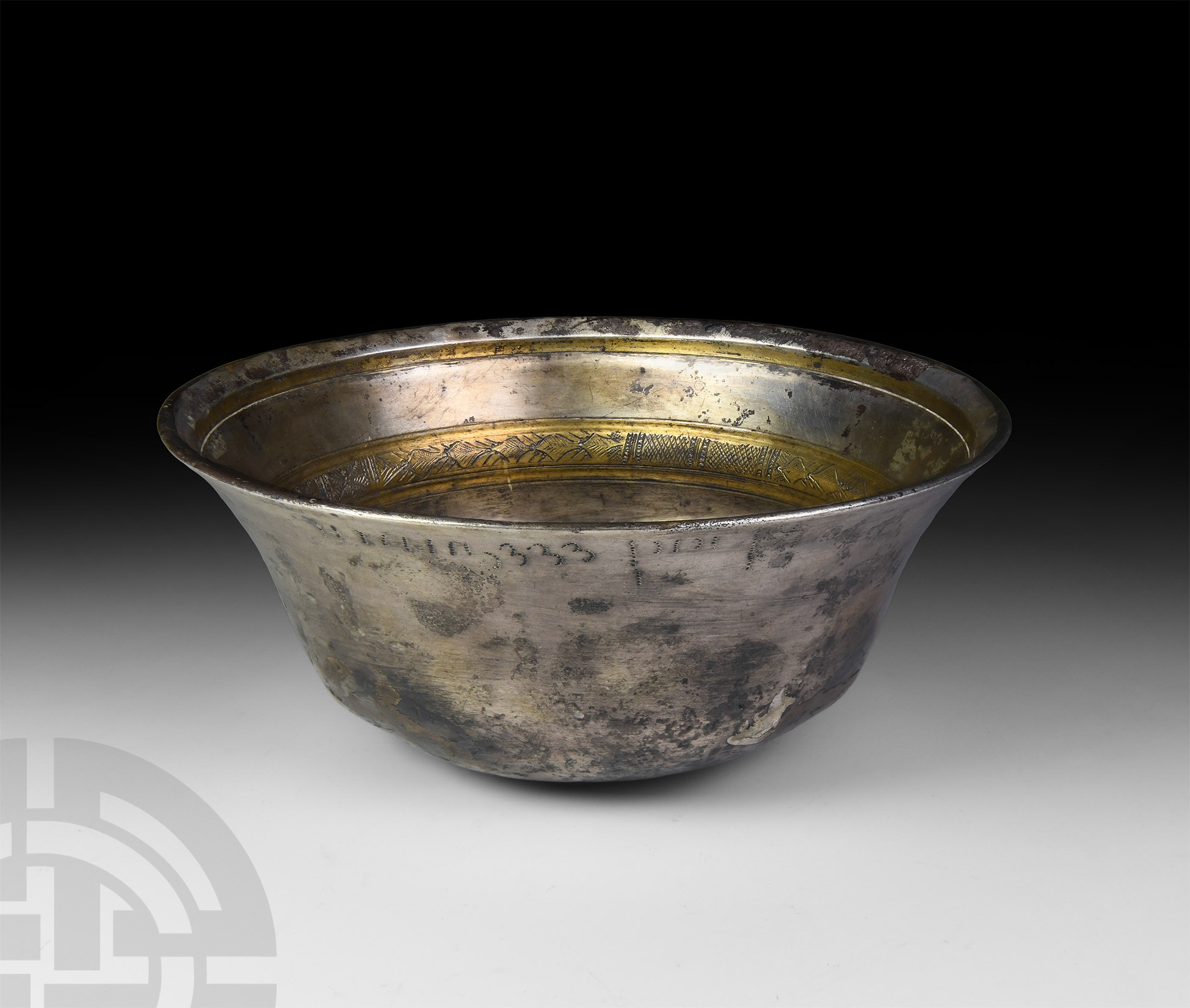 Hellenistic Inscribed Gilt Silver Wine Cup