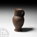 Medieval Stoneware Handled Flask