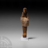 Egyptian Wooden Shabti with Original Shawl