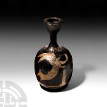 Greek Painted Black Ware Lekythos