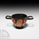 Greek Red Figure Skyphos with Owls