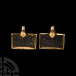 Greek Epigraphical Plaque in Gold Pendant