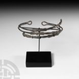Roman Period Silver Diadem with Clasped Hand Terminals