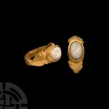 Roman Eagle Gemstone in Gold Ring