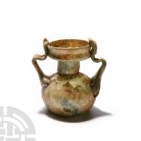 Roman Pale Green Glass Jar with Handles