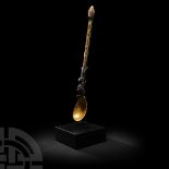 Roman Gold Liturgical Spoon with Silver Dolphin