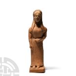 Greek Terracotta Peplos Kore Figure