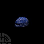 Graeco-Egyptian Lapis Lazuli Scarab Seal with Gryphon