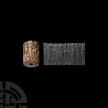 Large Akkadian Cylinder Seal with Contest Scene