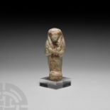 Egyptian Glazed Shabti for the God's Father of Amun Bak-(en)-Khonsu