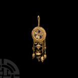 Greek Gold Inlaid Earring