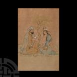 Framed Persian Watercolour Painting by Nezami