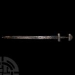 Viking Sword with Silver Inlaid Hilt