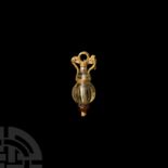 Hellenistic Gold pendant with Supporting Dolphins